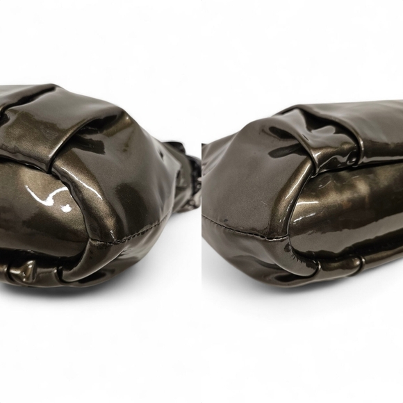 Coach 2011 Madison Patent Leather Sophia Satchel Bag In Green And Gunmetal - Picture 8 of 16